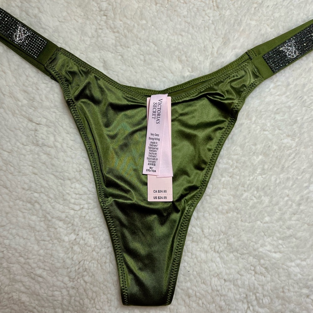 Victoria's Secret Satin Green Thong
